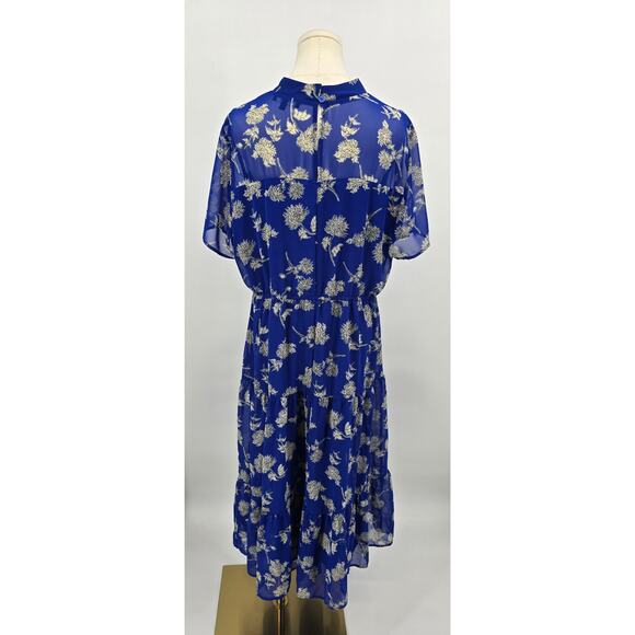 Lulus Floral Dressed Up Royal Blue Floral Print Midi Dress - Picture 3 of 6